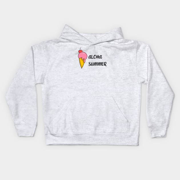 Aloha summer hello summer Kids Hoodie by Typography Dose